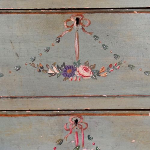 ANTIQUE TYROLEAN PAINTED FOLK CHEST OF DRAWERS - ADDITIONAL PHOTO 13