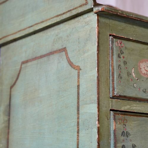 ANTIQUE TYROLEAN PAINTED FOLK CHEST OF DRAWERS - ADDITIONAL PHOTO 14
