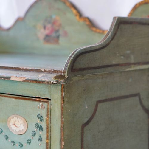 ANTIQUE TYROLEAN PAINTED FOLK CHEST OF DRAWERS - ADDITIONAL PHOTO 15
