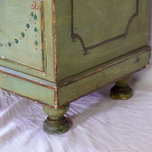 ANTIQUE TYROLEAN PAINTED FOLK CHEST OF DRAWERS - ADDITIONAL PHOTO 16