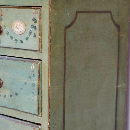 ANTIQUE TYROLEAN PAINTED FOLK CHEST OF DRAWERS - ADDITIONAL PHOTO 17