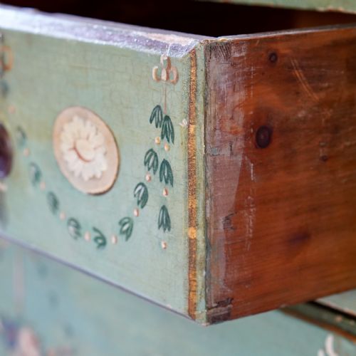 ANTIQUE TYROLEAN PAINTED FOLK CHEST OF DRAWERS - ADDITIONAL PHOTO 18