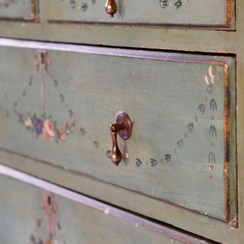 ANTIQUE TYROLEAN PAINTED FOLK CHEST OF DRAWERS - ADDITIONAL PHOTO 19
