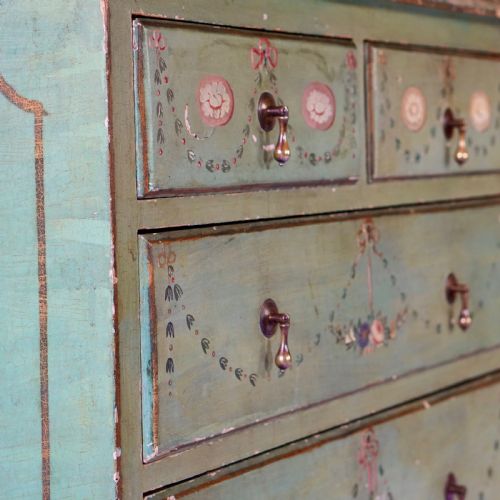 ANTIQUE TYROLEAN PAINTED FOLK CHEST OF DRAWERS - ADDITIONAL PHOTO 20