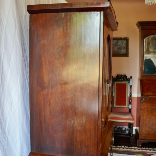 RARE REGENCY MAHOGANY CIRCULAR TAMBOUR LINEN PRESS CABINET - ADDITIONAL PHOTO 5