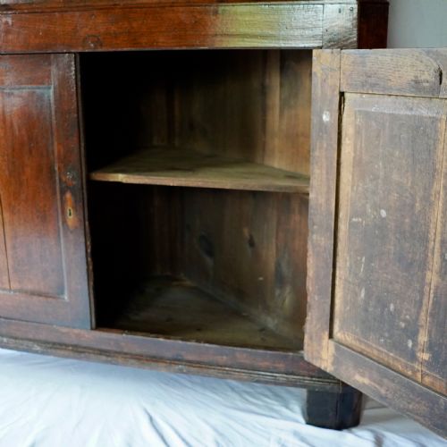 LARGE GEORGE II OAK DOUBLE FLOORSTANDING CORNER CUPBOARD - ADDITIONAL PHOTO 8