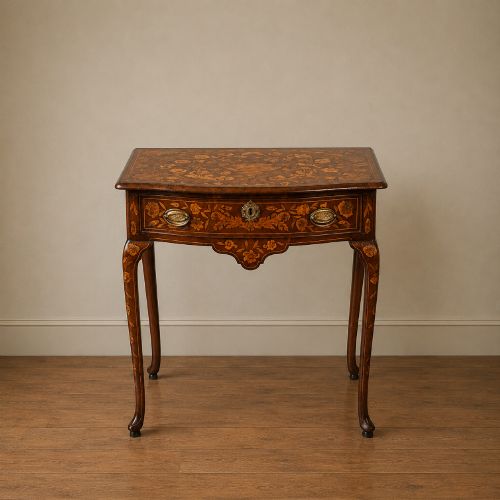19th Century Dutch Marquetry Inlaid Side Table