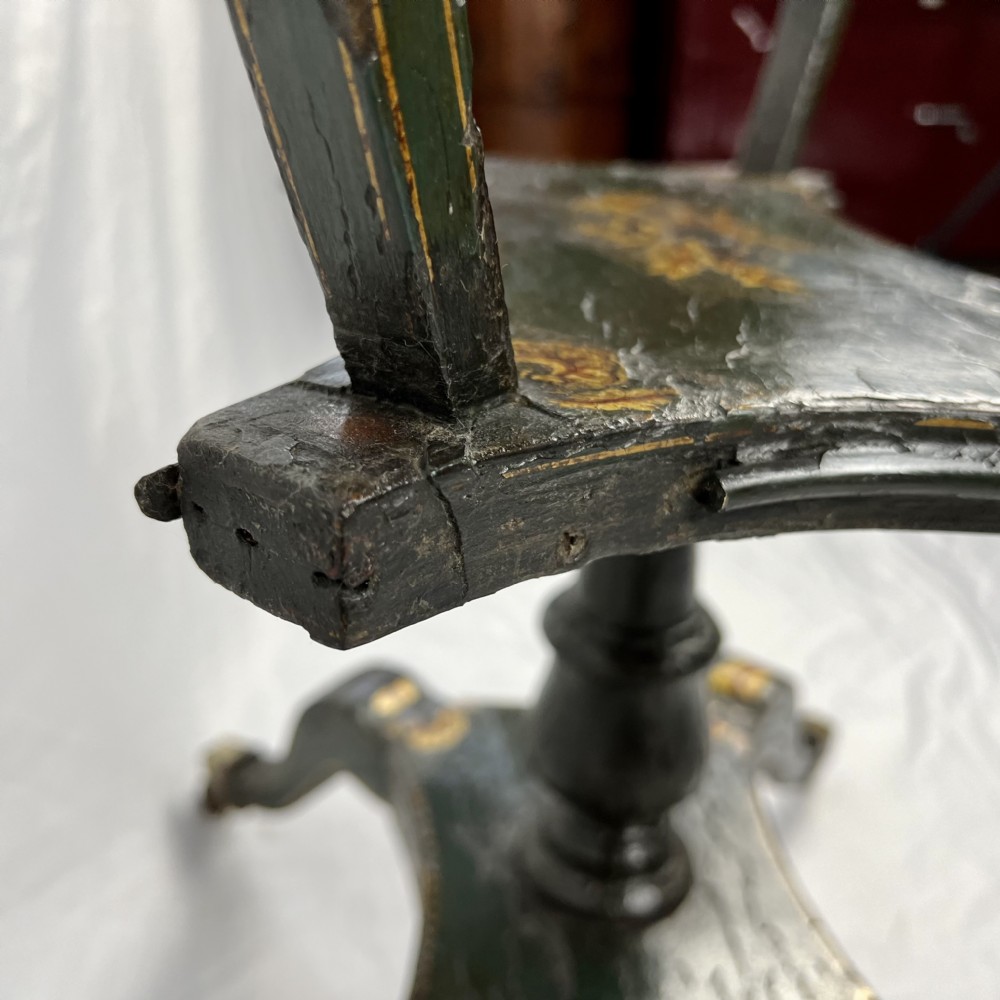 Regency green & gilt painted sewing/ occasional table View VII