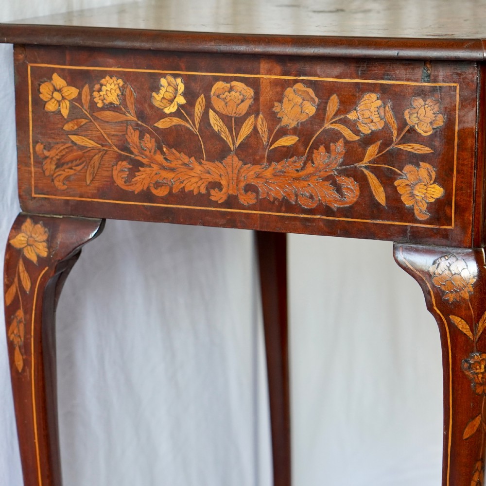 19th Century Dutch Marquetry Inlaid Side Table View VIII