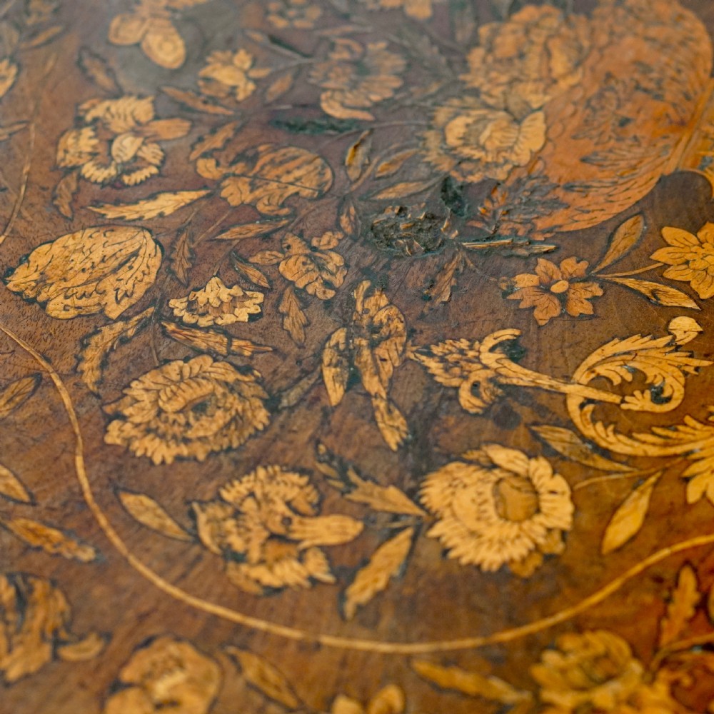 19th Century Dutch Marquetry Inlaid Side Table View XIX