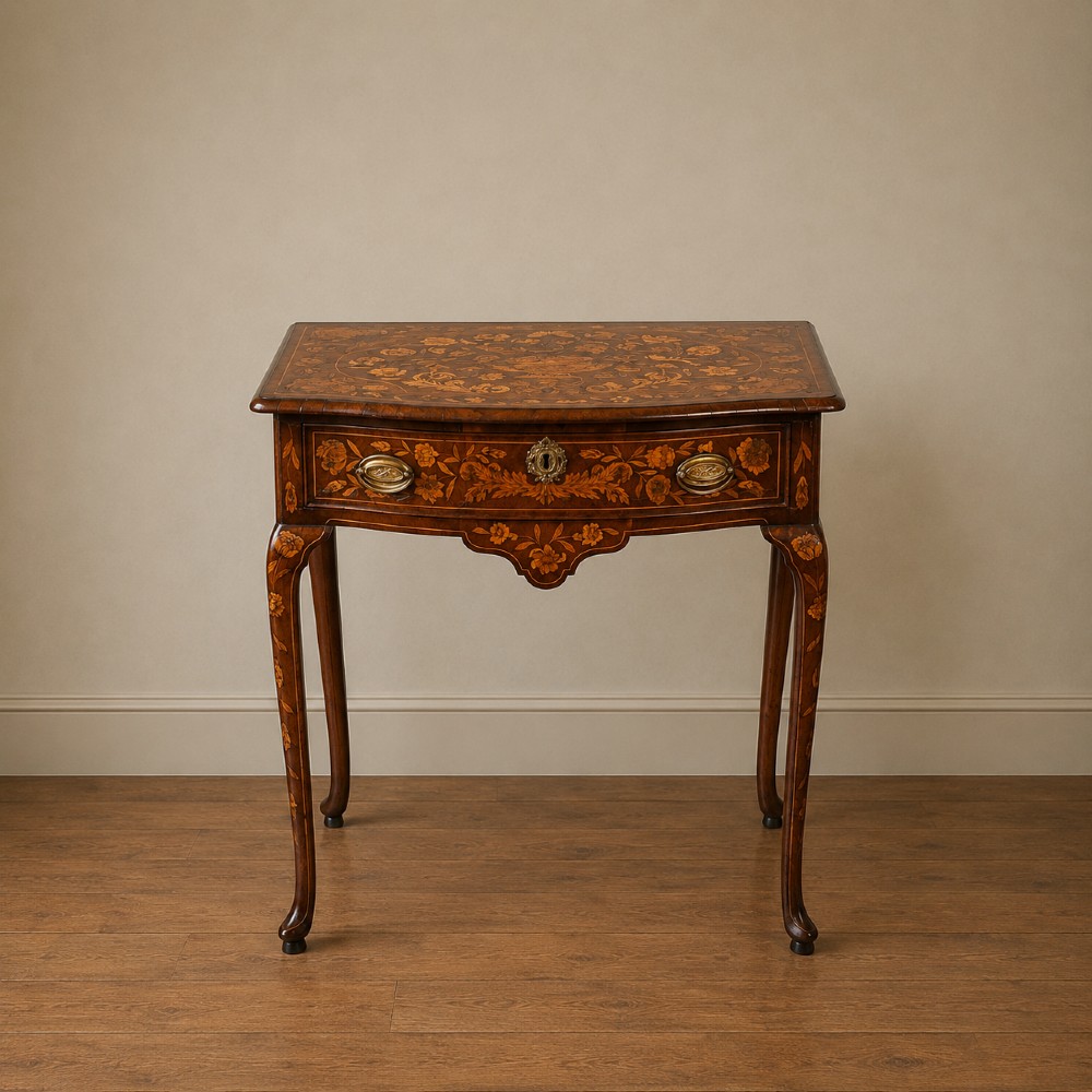 19th Century Dutch Marquetry Inlaid Side Table