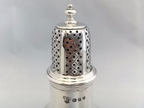 fig 1. An attractive silver baluster pepper caster.