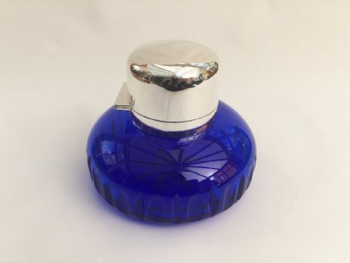 fig 1. A stunning large Victorian silver mounted cologne bottle.