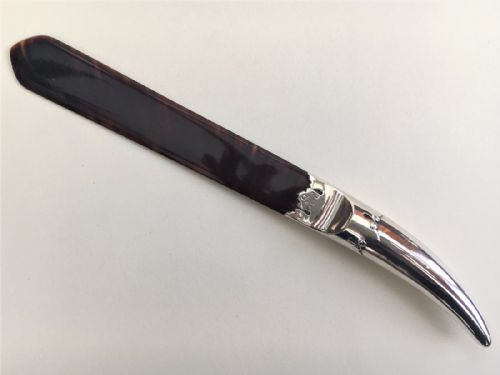 fig 1. A stunning Edwardian silver & tortoiseshell letter opener.
