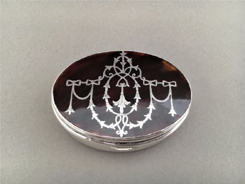 fig 1. A gorgeous Edwardian Silver & tortoiseshell trinket box.