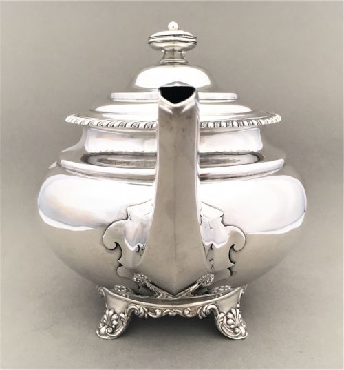 fig 1. A spectacular Newcastle silver family sized Victorian teapot.