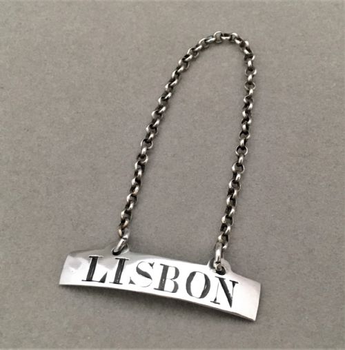 fig 1. A Rare 18th Century silver Lisbon wine label - Female silversmith