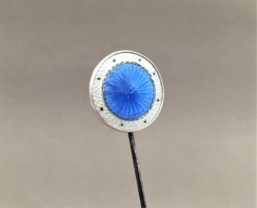fig 1. A stunning silver & guilloche enamel hat pin