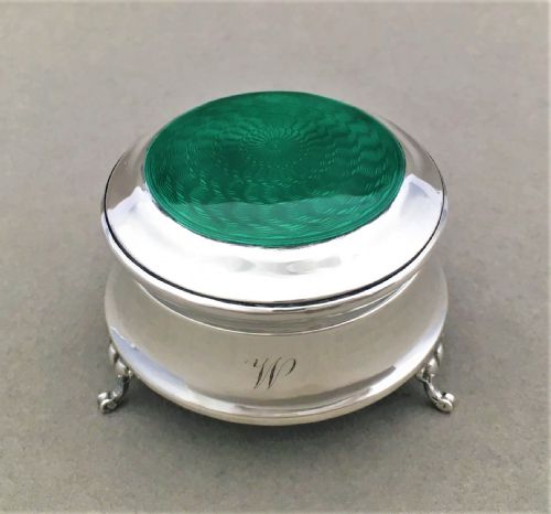 A Fabulous Silver & Guilloche Enamel Trinket Box