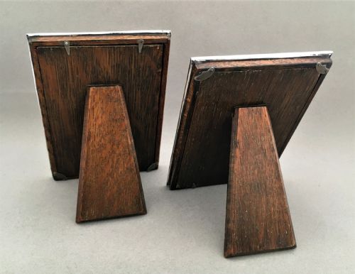 fig 1. A matching pair of silver engine turned photo frames