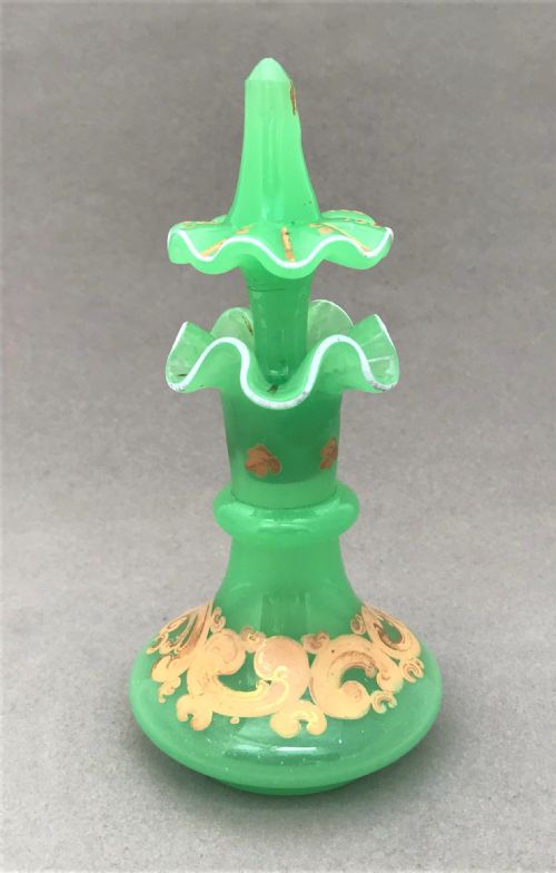 A Gorgeous French 19th Century Opaline Gilded Scent Bottle