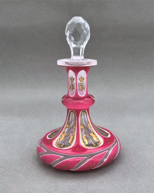 A Superb Bohemian Overlay Scent Bottle