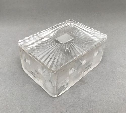 A Stylish Art Deco Cut Glass Butter Dish