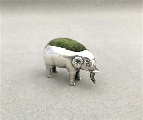 fig 1. A rare & collectable silver elephant pin cushion