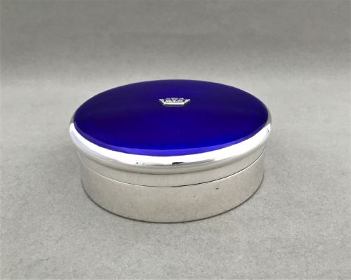 fig 1. A superb all silver & guilloche enamel jewel box