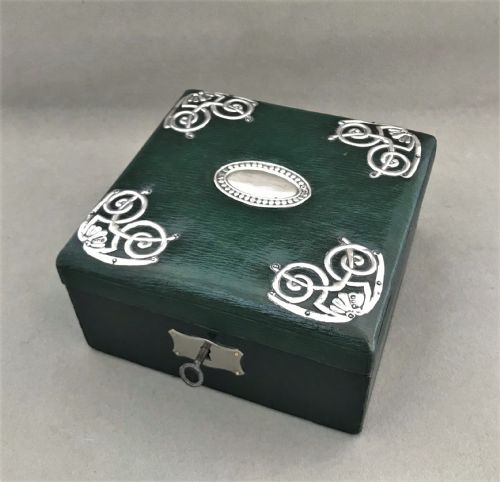 A Gorgeous Silver Mounted Leather Jewel Box