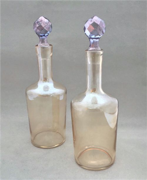 A Charming Pair of French Liqueur Decanters
