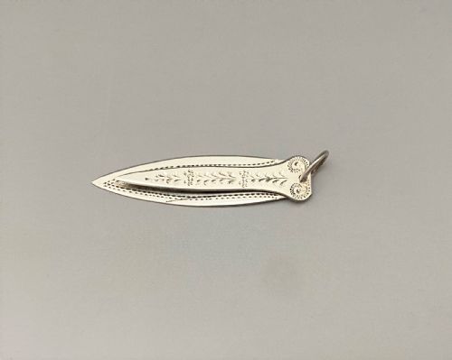 An Unusual George V Bright Cut Silver Bookmark