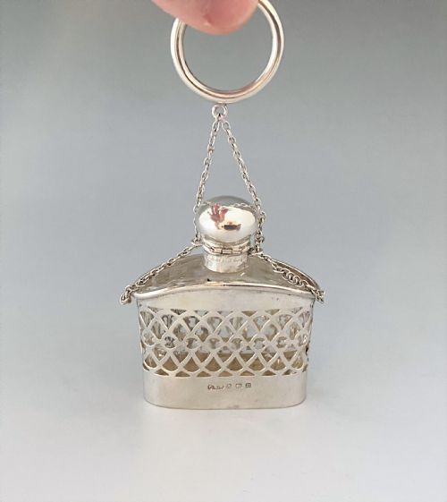 fig 1. A gorgeous silver cased, cut glass scent bottle