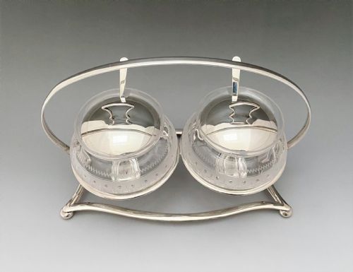 fig 1. A fabulous silver plated double preserve stand