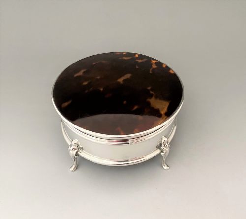 A Fine Silver & Tortoiseshell Trinket/cuff Links Box