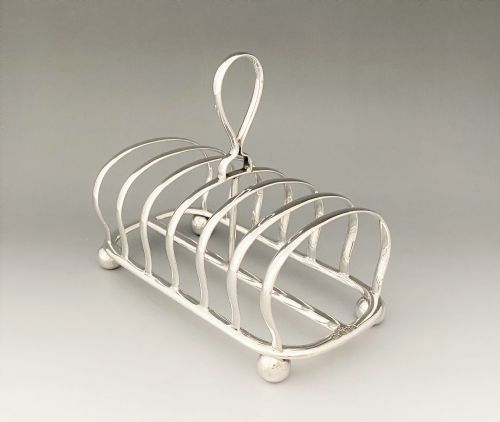 A Superior Mappin & Webb George V Silver Toast Rack