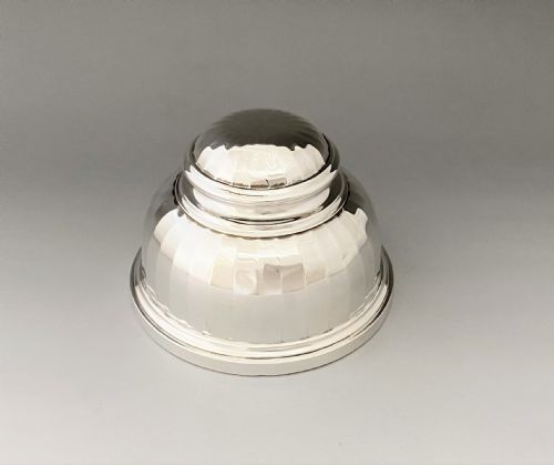A Fabulous Large Panelled Silver Inkwell