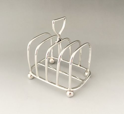 A Victorian Four Slice Silver Toast Rack