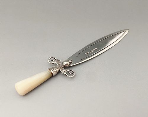fig 1. A delightful Edwardian novelty silver dagger bookmark