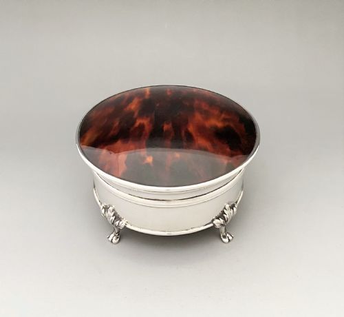 A Gorgeous Chester Silver & Tortoiseshell Trinket/cuff Links Box