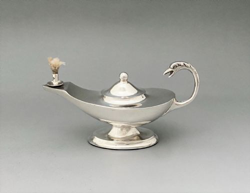 A Wonderful Edwardian Miniature Silver Aladdin's Lamp Table Lighter