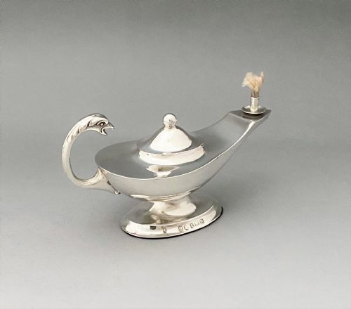 fig 1. A wonderful Edwardian miniature silver Aladdin's lamp table lighter