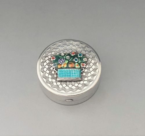 A Stunning Silver and Enamel Pillbox