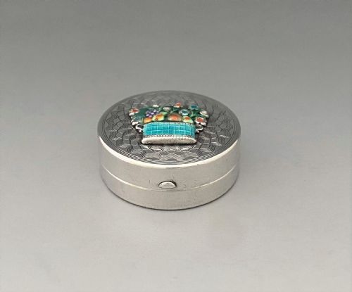 fig 1. A stunning silver and enamel pillbox
