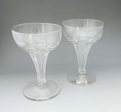 A Pair of Large Hollow Stem Champagne Glasses