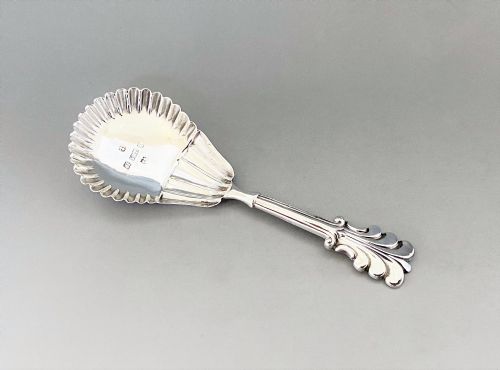 An Unusual William IV Silver Caddy Spoon