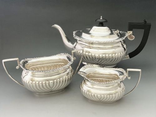 A Superb Family Size, Three Piece Silver Tea Set