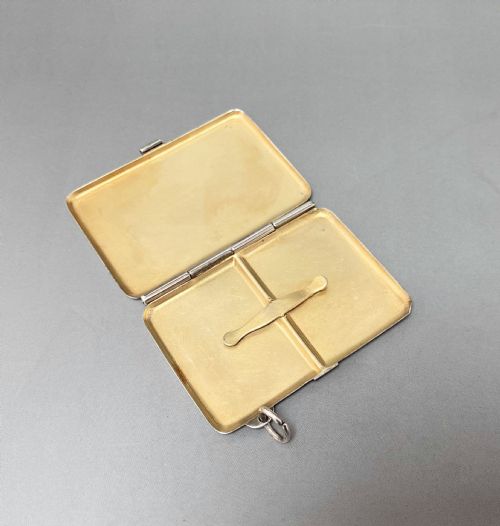 fig 1. An unusual, hinged silver double stamp case