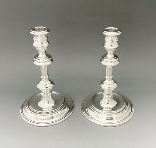 fig 1. A handsome pair of George I style silver candlesticks
