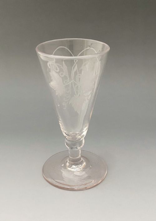 A LOVELY GEORGIAN DWARF ALE GLASS - ADDITIONAL PHOTO 1